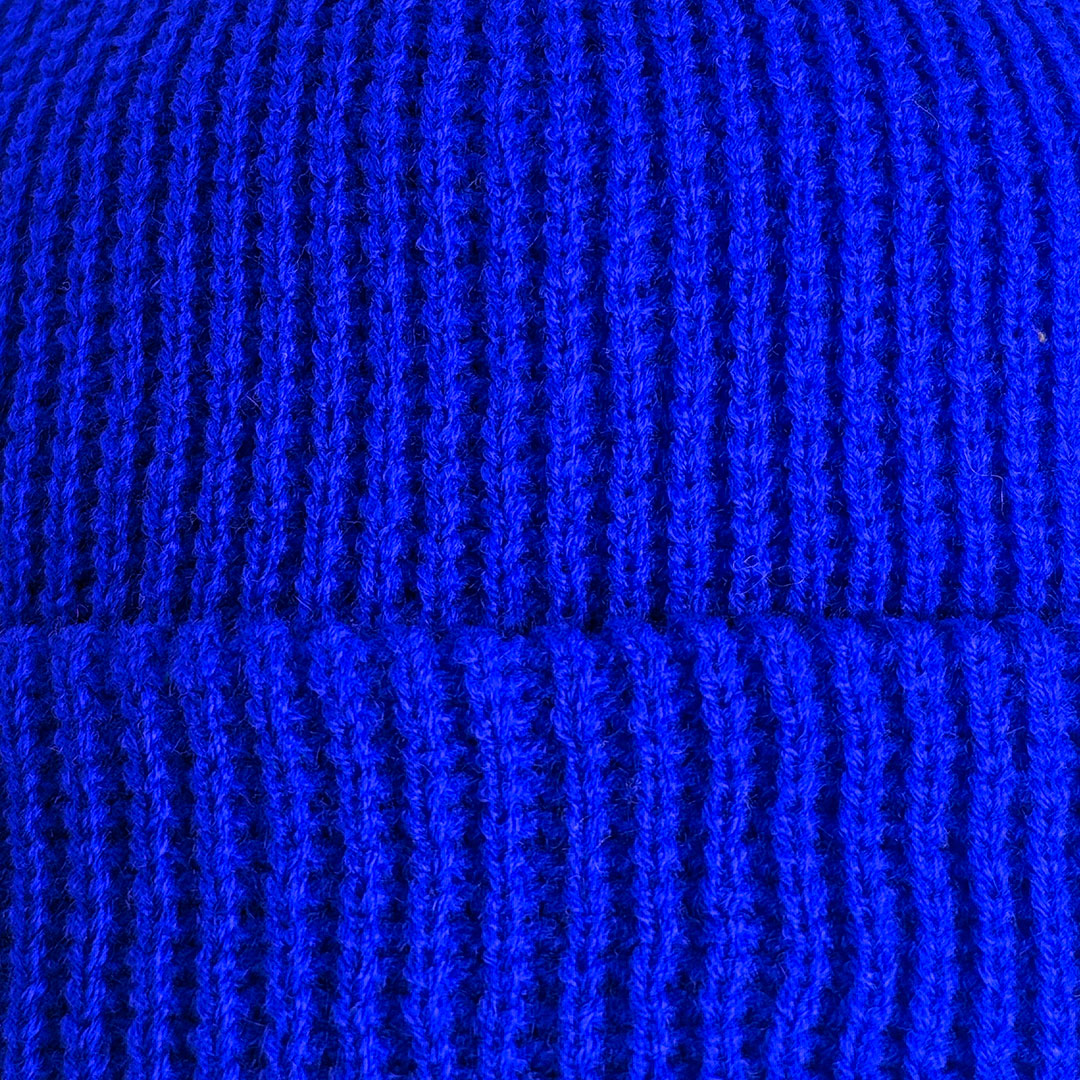 Beanie Pescador Acanalado Medio – Azul