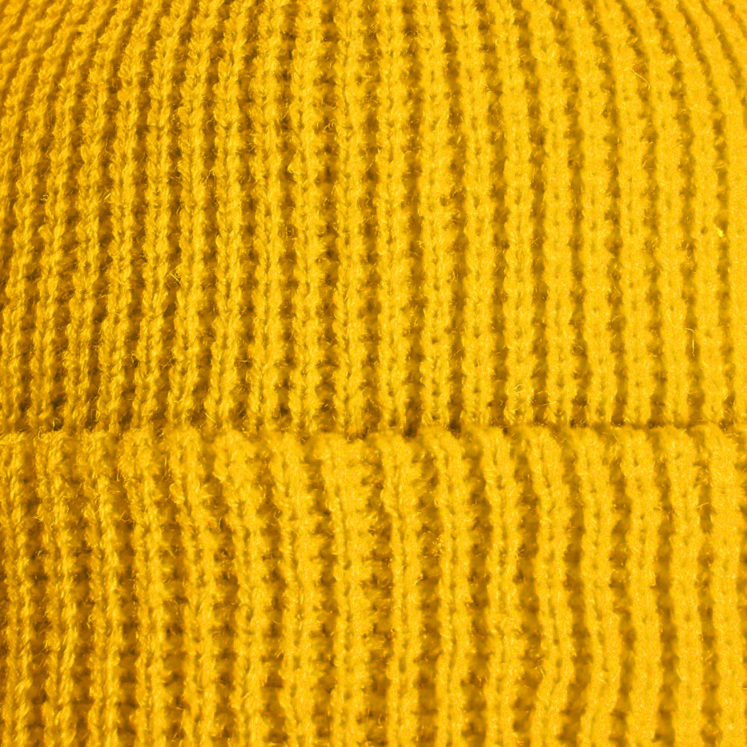 Beanie Pescador Acanalado Medio – Amarillo