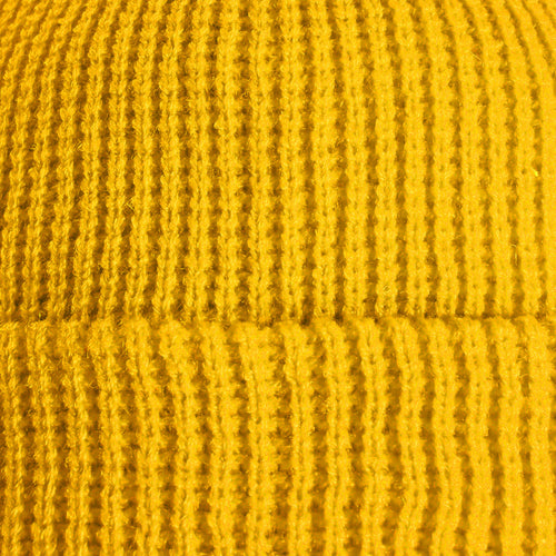 Beanie Pescador Acanalado Medio – Amarillo