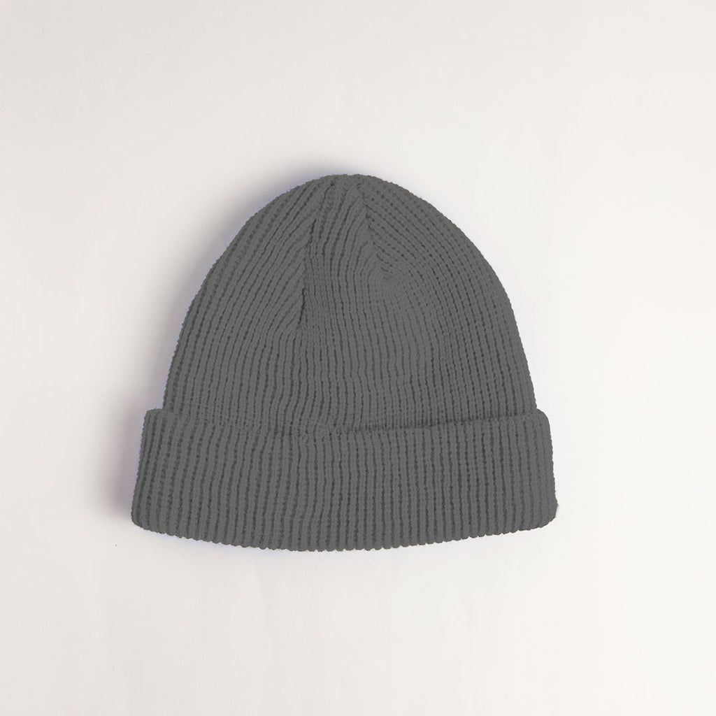 Beanie Pescador Acanalado Medio – Gris