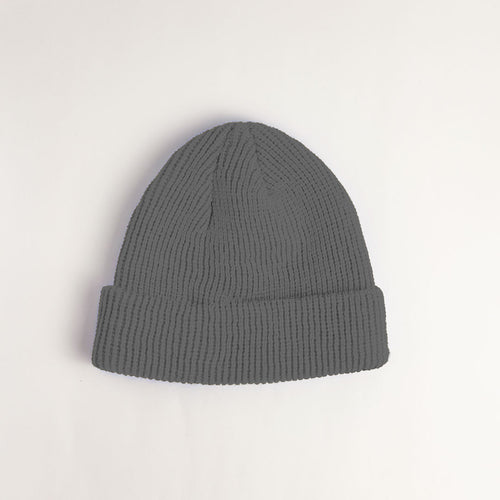 Beanie Pescador Acanalado Medio – Gris